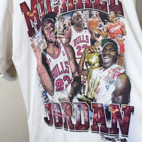 Vintage Style Michael Jordan T-shirt featuring Air Jordan Series On Back - Picture 2 of 5
